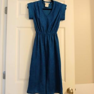 Teal midi vintage dress by Scruples California